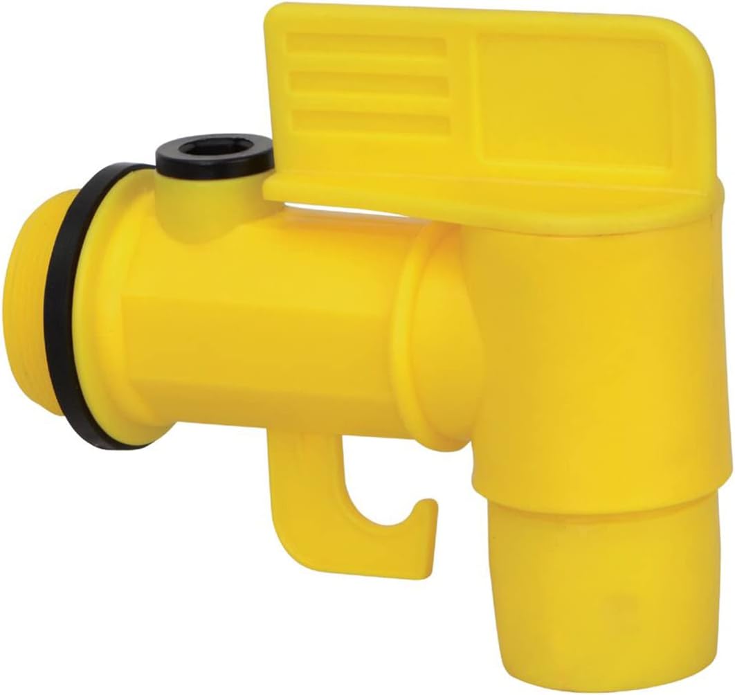 K Tool International 49402 2" Barrel Drum Faucet for Garages, Repair Shops and DIY, Polyethylene, 2" Threaded, Fits 55 Gallon Drums, Built-in Bucket Hanger, Padlock Hole, Sight Glass Mounting Port