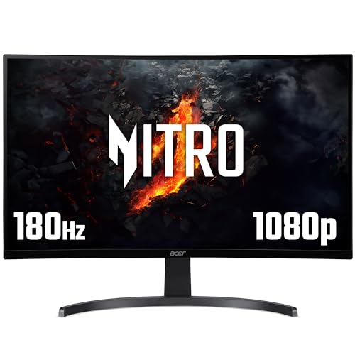 acer Nitro ED273S3 27 inch Full HD (1920 x 1080) Curved Gaming Monitor - 180Hz, 5ms, VA Panel, FreeSync Premium, 72% NTSC, HDR Ready, Speakers, DisplayPort, HDMI