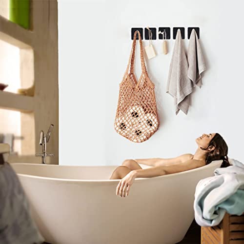 3 pezzi nero portasciugamani gancio da parete