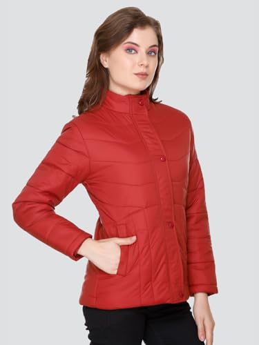Image of RARE TIMES Women's Stylish Solid Full Sleeves Jacket | Winter Wear Quilted Jacket for Travelling | Regulaer Fit Puffer Jacket For Women
