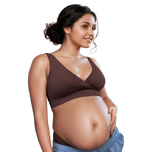 Image of &Circus Padded Maternity Bra | Pull Down Feeding Bra for Women | Padded Bra for Women Slip On | Suitable with Maternity Clothes | PureSoft Micromodal