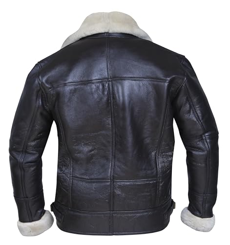 Cross Zip B3 Bomber Aviator Real Shearling Brown Sheepskin Bomber Jacket3