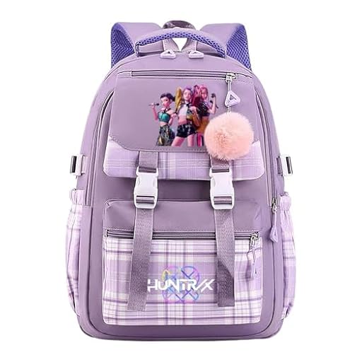 Genérico Mochila escolar KPop D-emon H-unters, mochila de viaje de con múltiples bolsillos, Rumi/Mira/Zoey mochila De-mon Hunters Anime, mochila K-POP Cosplay para HUNTRIX fans(H) | Ya disponible en tu tienda friki favorita! En mundofriki.es!