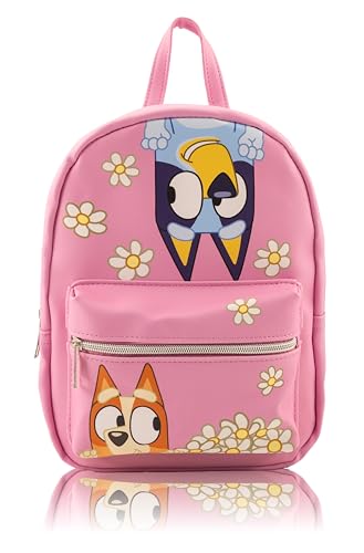 Bluey and Bingo Mini Backpack for Kids & Adults | 10" PU Leather Bluey Backpack Purse Featuring Bluey & Bingo | Toddler Travel Bag, Small Backpack Bookbag for School, Travel, or Theme Parks | Ages 3+