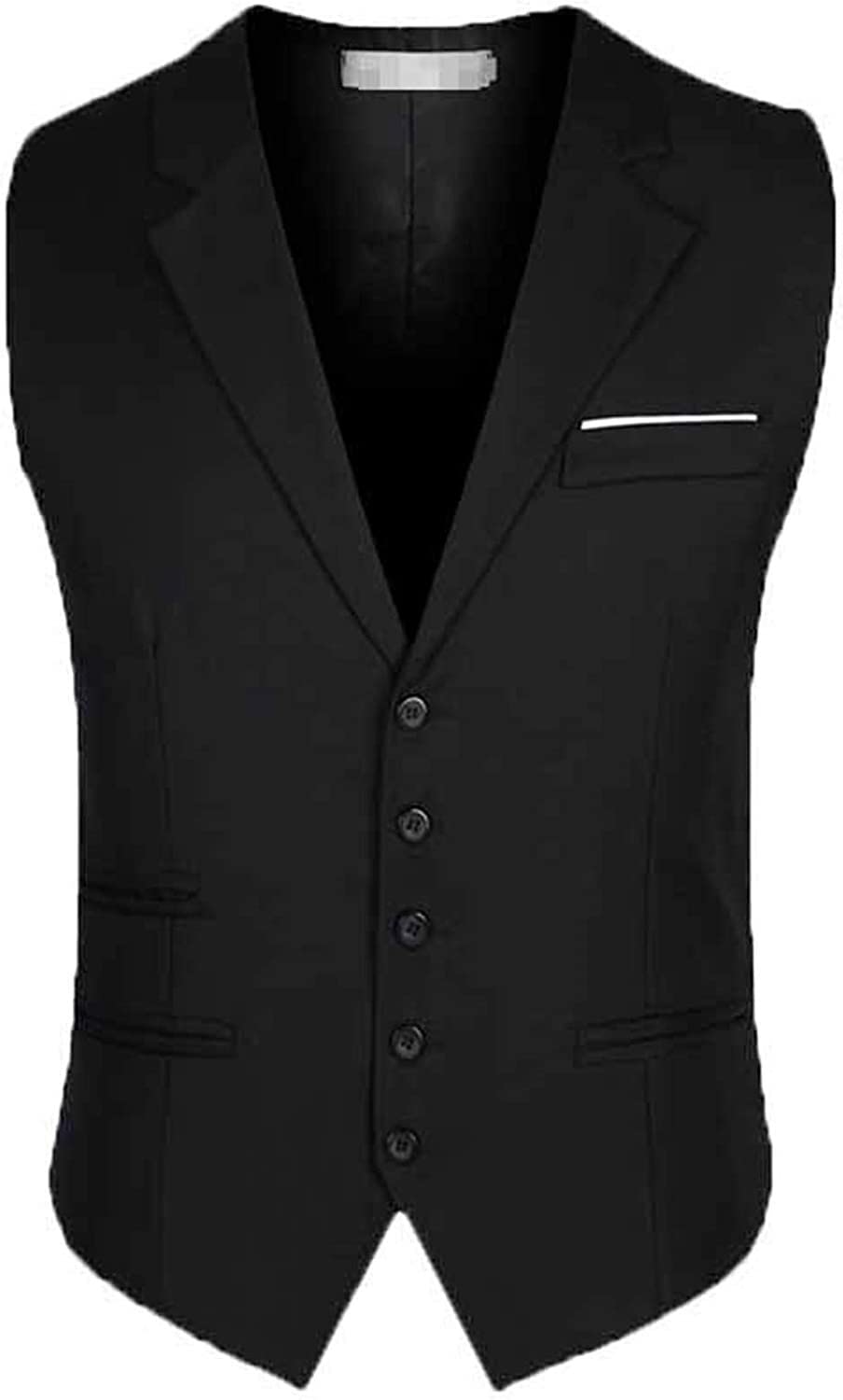 Plus Size Mens Suit Vests Simple Style Single Breasted British