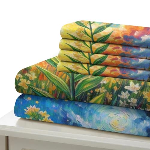 Housse de couette fermeture éclair cachée parure de lit chèvrefeuille 3D microfibre - 6
