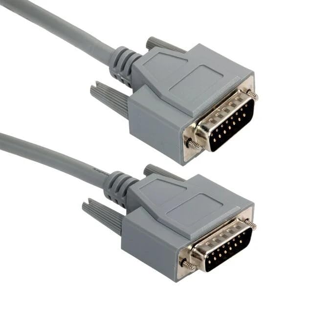 DB15 Male to Male Serial Cable, 0.76 Metres, Industrial Grade Molded Connectors