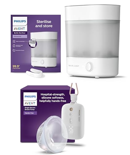 Image of Philips Avent Sterilizer| Babies Fall Ill Less in Philips Avent Sterilizer Homes & get 2X Better Germ Protection vs Boiling*| Kills 99.9%** Germs in 10 mins | 2 Yr Warranty | SCF291 /00 (SCF291 /00 + SCF531 /11)