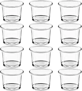 Luminary Glow Glass Tea Light Candle Holders - 12-Piece Set, Enhance Your Space with Soft Illumination