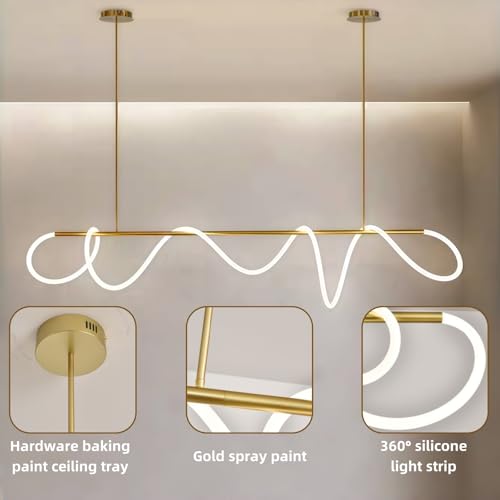 Lustre LED dimmable avec télécommande Jsz suspension linéaire 41W - 6