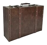 【Design】 Cette valise vintage a une grande capacité interne et la conception à double couche maximise l'utilisation de l'espace pour vous assurer de pouvoir facilement stocker un grand nombre d'articles. La poignée est conçue dans un souci d'ergonomie, robuste et confortable à tenir, avec une forte capacité de charge, vous offrant une expérience durable et durable.