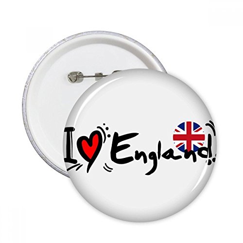 Badge rond J'aime l'Angleterre broche vêtement motif cœur pour décoration textile et cadeau original