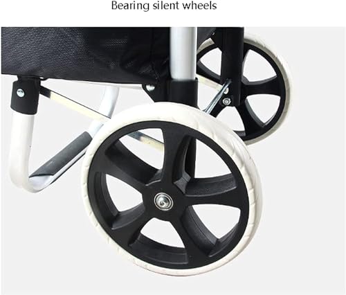Carrito de compras plegable de aleación de aluminio negro miniatura 3