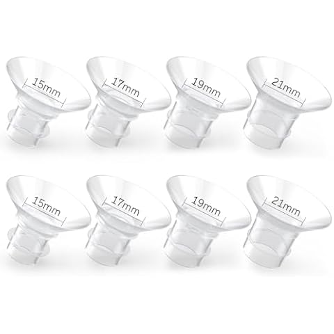 Flange Inserts 8PCS 15/17/19/21mm, Suitable for Momcozy S12pro/S9pro/S9/S10/S12, for Medela/Tsrete/Spectra/Bellababy 24mm Shields/Flanges, Reduce Tunnel Down to Correct Size Cover