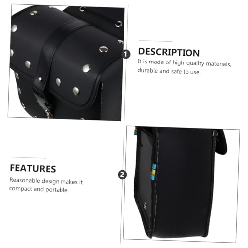 Alforja para motocicleta bolsa lateral de cuero para herramientas compatible con motocicletas y vehículos de motor miniatura 3