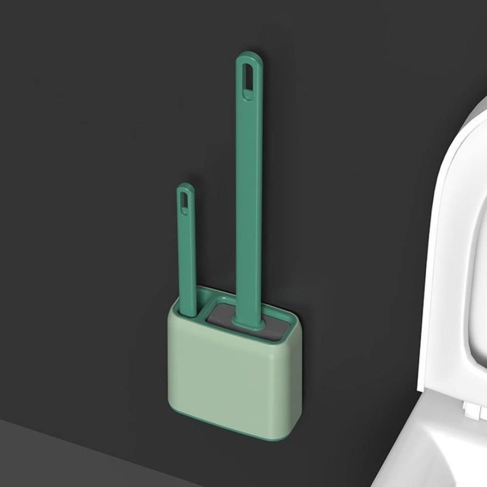 Brosse de toilette en silicone TPR anti-goutte à long manche ergonomique