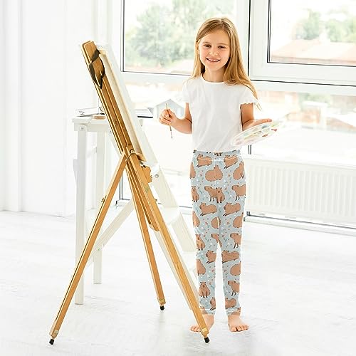 Aflyko Calça legging infantil para treino de dança comprimento até o tornozelo 4-10T, Multicolorido-