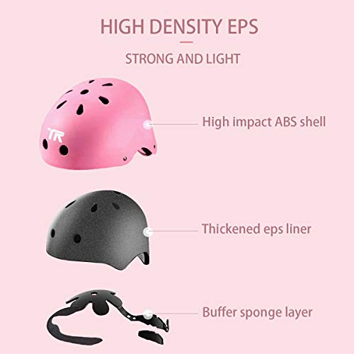 TRISOMY helmets for kids, bike Helmet for Ages 3-8 Boys Girls with toddler knee pads and elbow pads,Wrist Guards,Kids Protective safety Gear set uesd for Skateboard,Roller Skating,bicycle,Scooter,bmx