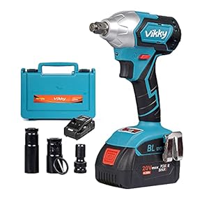 Vikky 20V Brushless Schlagschrauber 4.2 Ah 350 N.M Automatischer Start-Stopp Akku-Schlagschrauber 4-Speed Schlagschrauber-Kit, 1/2″, 3000″ lb, 2700RPM