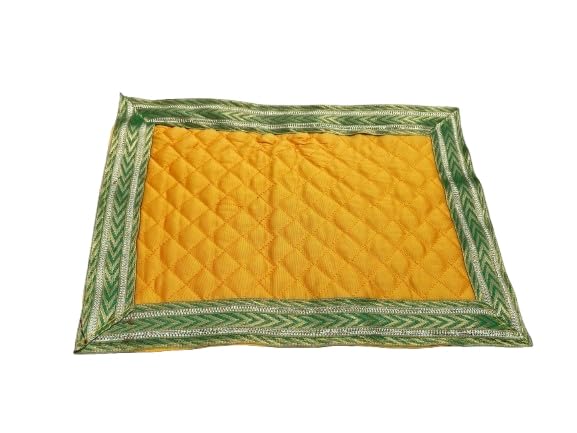 Shree adodhya (9×12 inches) aasan for laddu gopal ji mat for god idol setting, Puja Mandir table and temple shelf (pack of 1)-image-7