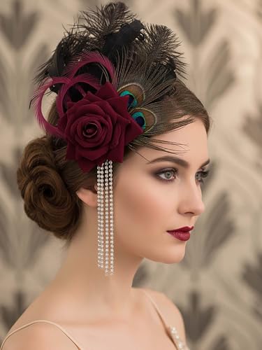 Accesorio de Plumas Vintage Pinza para Cabello miniatura 2