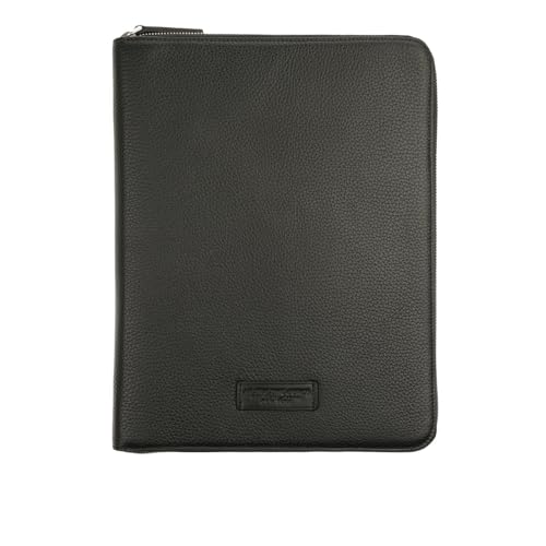 Porte-documents A4 Spalding & Bros en cuir noir zippé luxury - 2