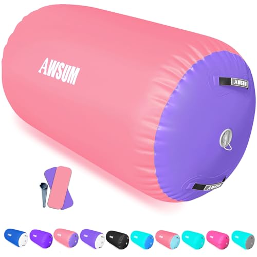 AWSUM 1 PCS Gymnastics Barrel Air Roller Inflatable Tumbling Mat Back Handspring Trainer for Octagon...
