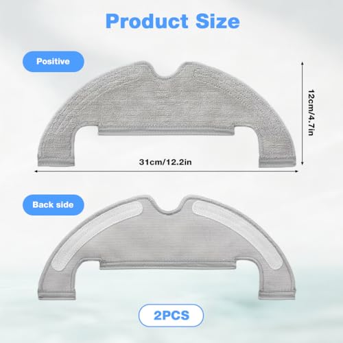 Image of HASTHIP 2Pcs Mop Pads Replacement Parts for Dreame D10 Plus / D10 Plus Gen Vacuum Cleaner, Microfiber Mop Cloths Set Accessories Kit Repair Spare Replace Attachments-Cleaning Tools