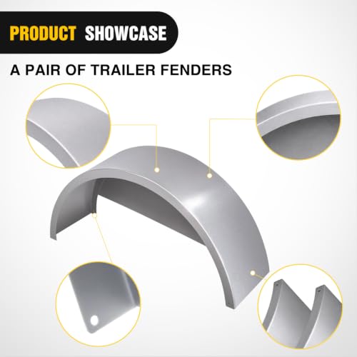 Image of Nilight Round Trailer Fenders Single Axle Mud Guards 14 to 16 in Wheels