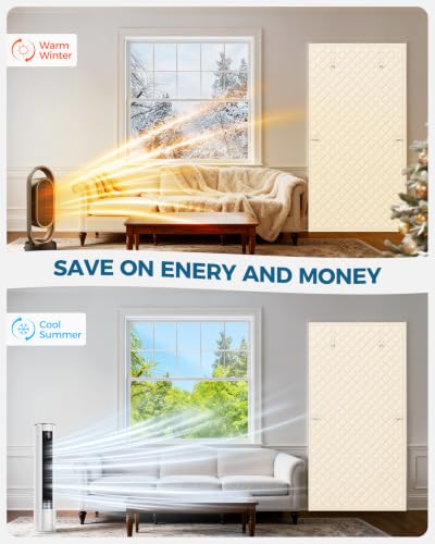Image of augblinds Thermal Insulated Door Curtain, One-Piece, Fits 36 x 80 in, Beige