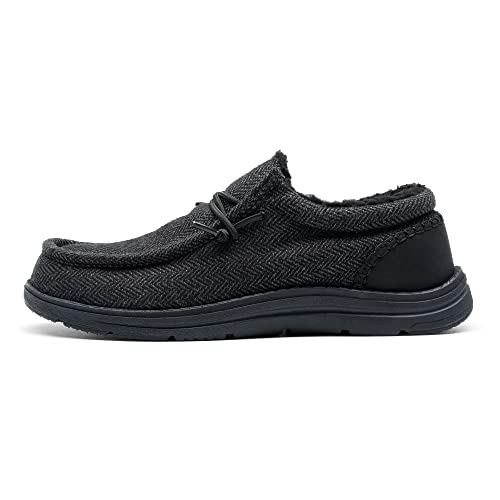 Bruno Marc Men's Slip-On Warm Loafers Faux Fur Lined Arch Support Lightweight Winter Shoes, Black, Sbls2229M, Size 10 #TOP2