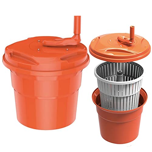 Centrifugador de ensalada – Lavadora y secadora de lechuga de gran capacidad con cierre seguro de tapa y mango giratorio para una limpieza y secado eficientes de verduras y verduras