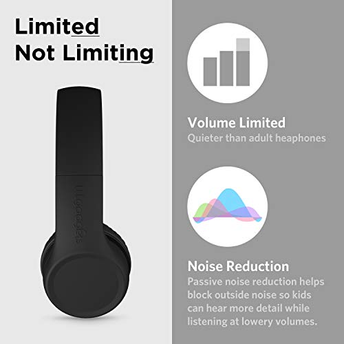 LilGadgets Connect+ Foldable Wired Kids Headphones (Black) — view 4