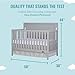 Dream On Me Cape Cod 5-In-1 Convertible Crib In Pebble Grey, Greenguard Gold And JPMA Certified, Built Of Sustainable New Zealand Pinewood, 3 Mattress Height Positions