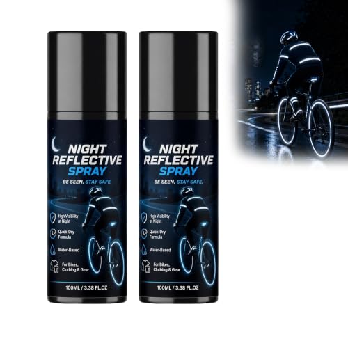 Reflective Spray Paint, Clear Night Reflective Coating, High Visibility Reflective Spray for Outdoor DIY Projects, Clear Reflective Finish for Nighttime Visibility，2pcs