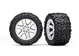 Traxxas 6773R 6773R - Tires & Wheels, Assembled, glued (2.8') (RXT Satin Chrome Wheels, Talon...