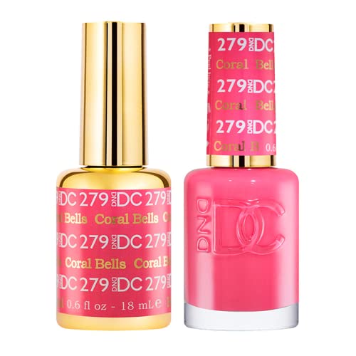 Dnd Gel Polish Set - 1 Each Of Pink Gel Polish And Pink Nail Polish, 279 Coral Bells, 0.5 Fl Oz #TOP9