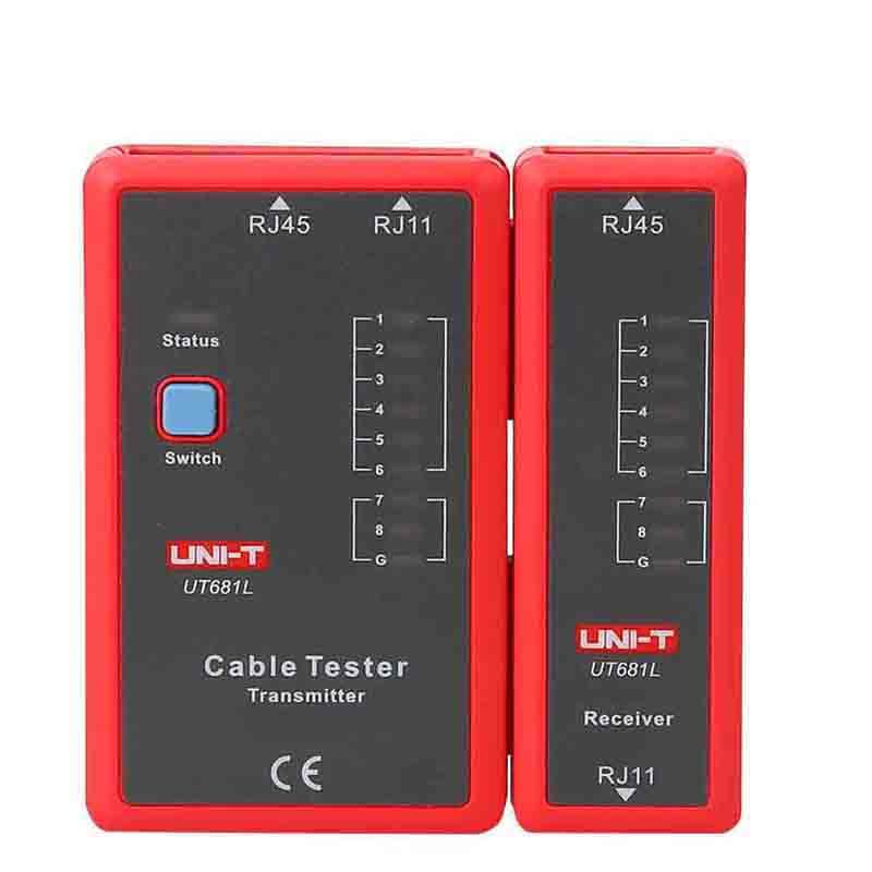 UNI-T Uni-Trend Cable and Network Tester UT681L RJ11 RJ45 Cable LAN Tester Network Cable Telephone Line Dual-use Tester LED Status Display NC/HDMI Repair Tool(UT681L)