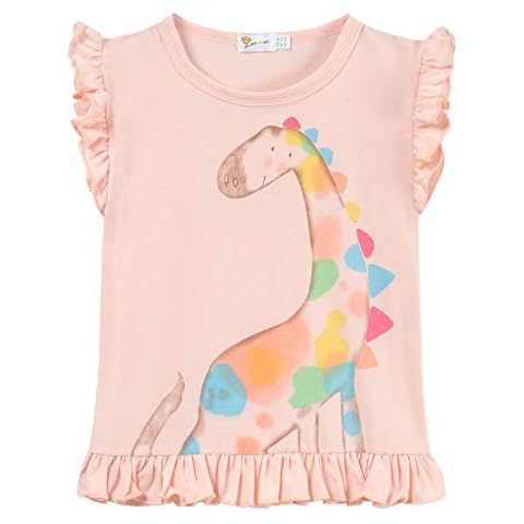 DHASIUE Dinosaur Flutter Sleeve T-Shirt for Girls Cover
