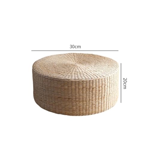 Sharplace Rattan Bodenkissen Tatami für Wohnzimmer - Japanischer Stil Sitzkissen Bodenmatte - Runde Yogamatte Meditation für Zuhause Balkon Schlafzimmer, 30 x 30 cm
