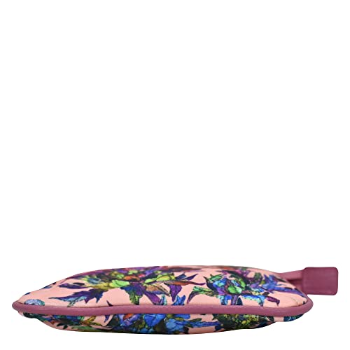 Image of Anuschka Zip Travel Pouch - Wanderlust Collection - Nylon Fabric with Genuine Leather Trim and Artwork Print