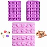 Puppy Dog Paw Baking Pan,Urvoo 4 Pack Non-Stick Ice Cube Silicone Mold,Chocolate, Candy, Jelly, Ice...