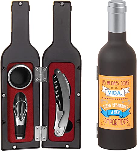 Set 3 Piezas Para Vino'Frases' (Precio por Set) - Detalles Originales Invitados de Bodas, Regalos Comuniones y Recuerdos para Cumpleaños Infantiles