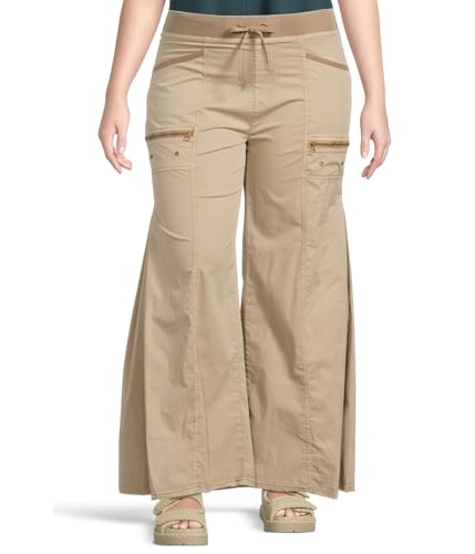 XCVI Coline Wide Leg Pants for Women - Cotton-Blend Construction - Back Patch Pockets - Side Zippers Tanglewood MD (Womens 8-10) One Size