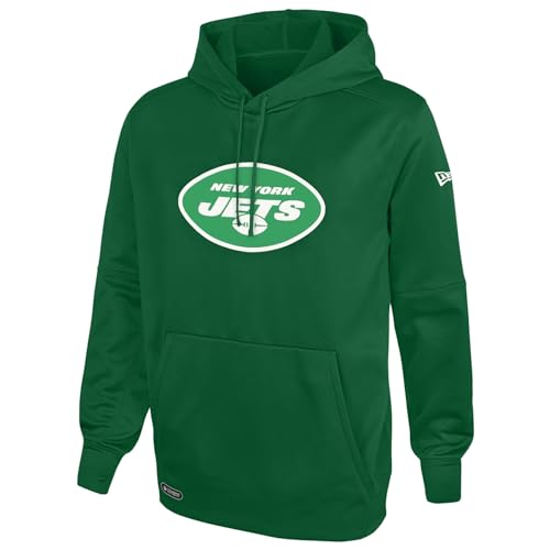 New Era NFL Men's Recognition Team Colors Pullover Performance Fleece Hoodie, New York Jets, Small