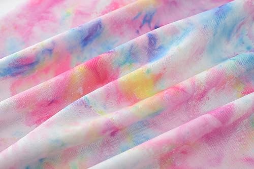 Image of Tie Dye Mermaid Sloth Christmas Halloween Pajamas for Girls Long Sleeve and Pants Nighty PJS 2-piece Set Size 6-16