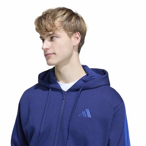 Image of adidas Mens Essentials 3-Stripes Fleece Hoodie Casual Outerwear Casual - Green