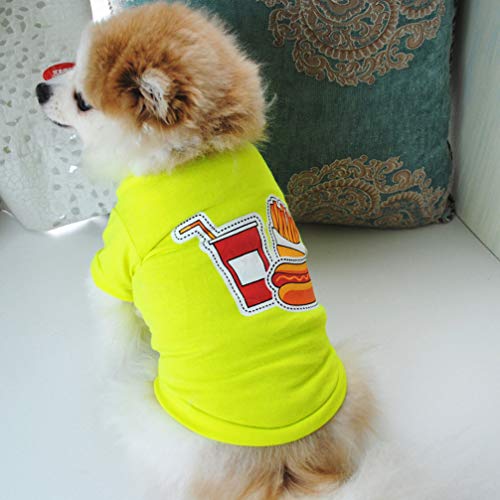 ULTECHNOVO 4 Peças para Cães de Estimação Camisetas de Algodão de Verão Roupas para Cães Colete para