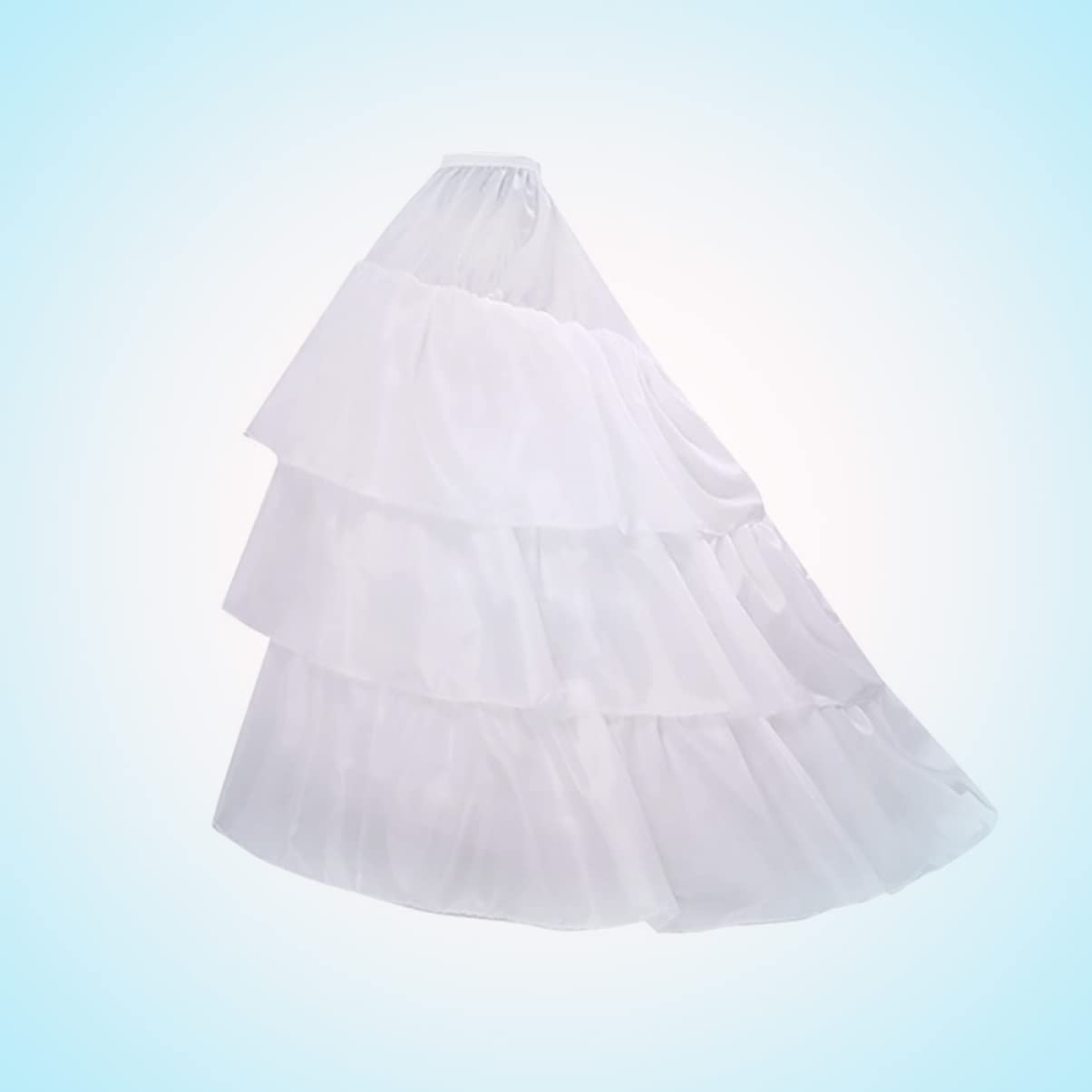 ifundom 2 Pièces Long Jupon Slip de Mariée Femmes Dame Blanc Cerceau Étage Longueur Boule de Mariage Crinoline Robe Accessoires pour Jupons Demi Queue de Poisson Robe de Mariée Jupon Jupe