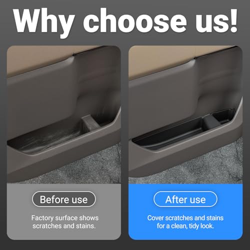 Image of 4PCS Door Side Storage Box Compatible with 2022-2026 Chevy Silverado GMC Sierra 1500 Crew Cab Door Handle Phone Pocket Tray Organizer Replacement for 2022-2026 Chevy Silverado Accessories